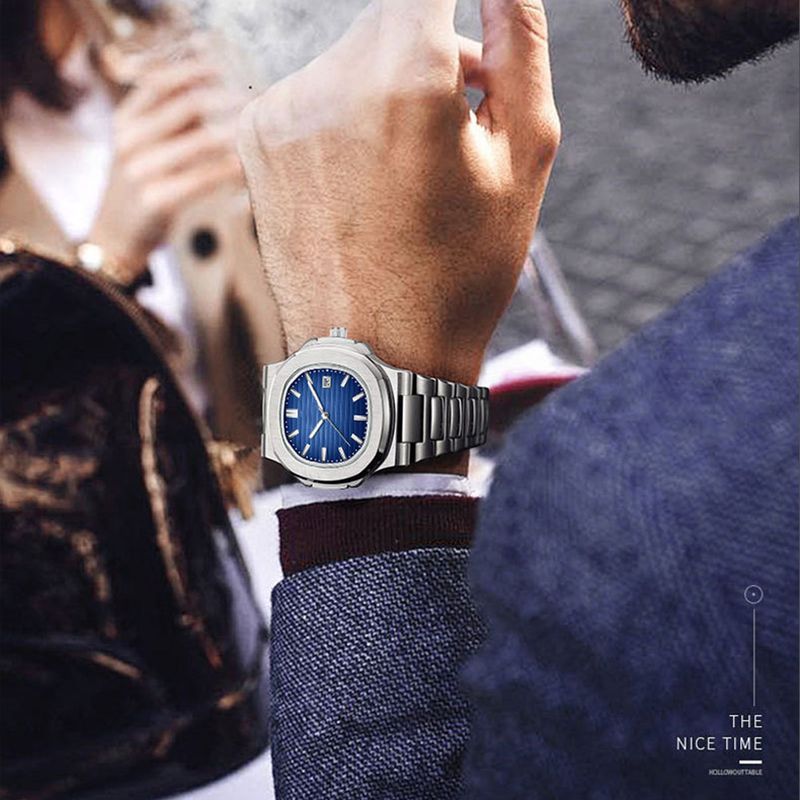 Orologi da uomo di alta moda, ultrasottili, Nautilus, cinturino in acciaio, impermeabili, luminosi, trasmissione in diretta_voghion.com