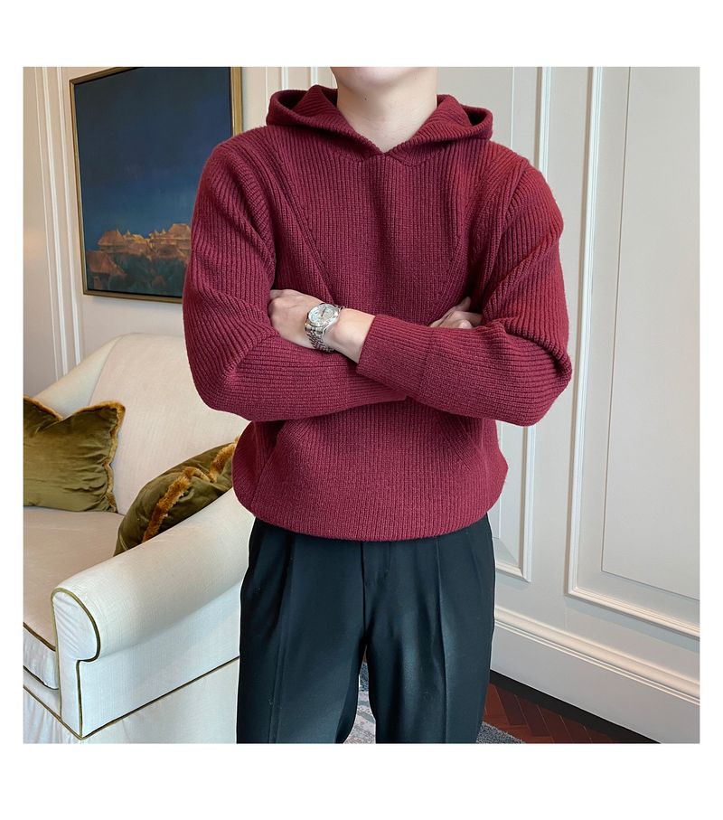 Maglione oversize con cappuccio da uomo - Pullover comodo ed elegante per abbigliamento casual e business (nero, blu, rosso, taglie EU dalla S alla 2XL)_voghion.com