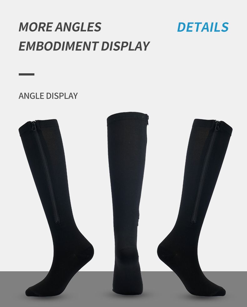 Kousen Sport druk sokken Compressie rits sokken zipsox stretch been sokken cover teen stijl_voghion.com