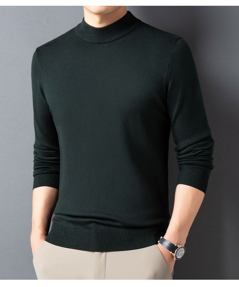 Herbst und Winter Halbhoher Kragen Precision Edition Dicker Herren Strickpullover mit Kapuze_voghion.com