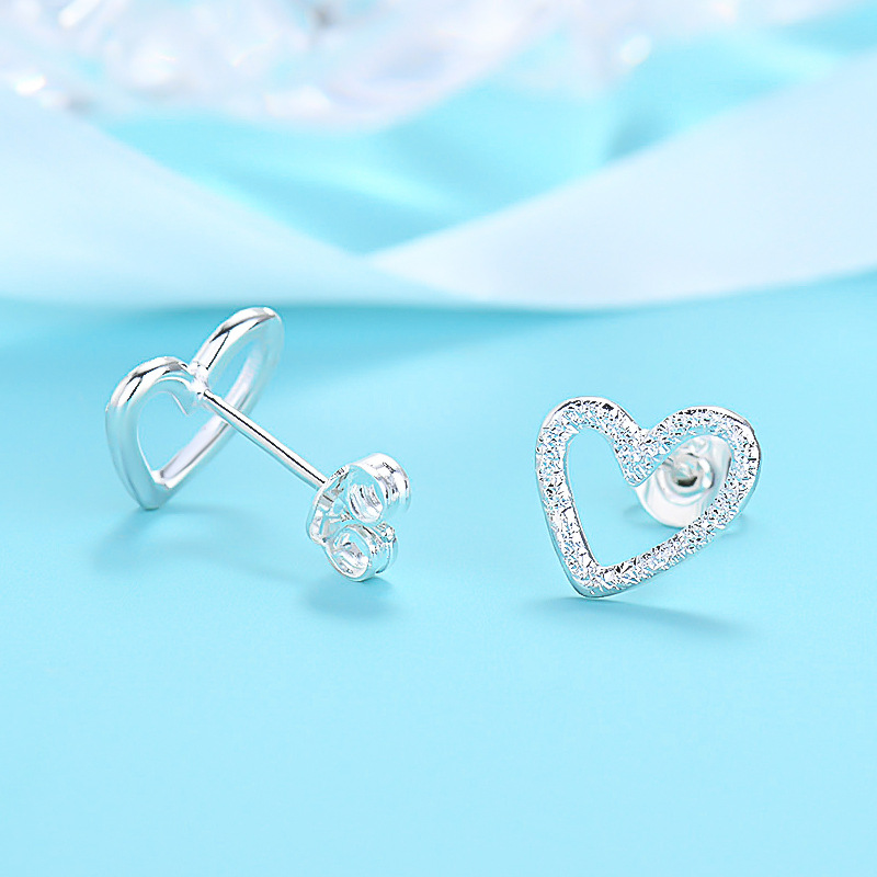 Orecchini a bottone Sterling VENUS Sier Love Heart Orecchini da donna Regali di gioielli di personalità di moda Anelli all'ingrosso_voghion.com