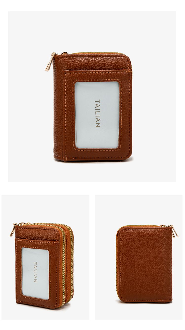 Rfid Anti-degaussing Organ Card Bag Multi-slot Card Holder Double-zipper Multifunctional Women's Purse_voghion.com