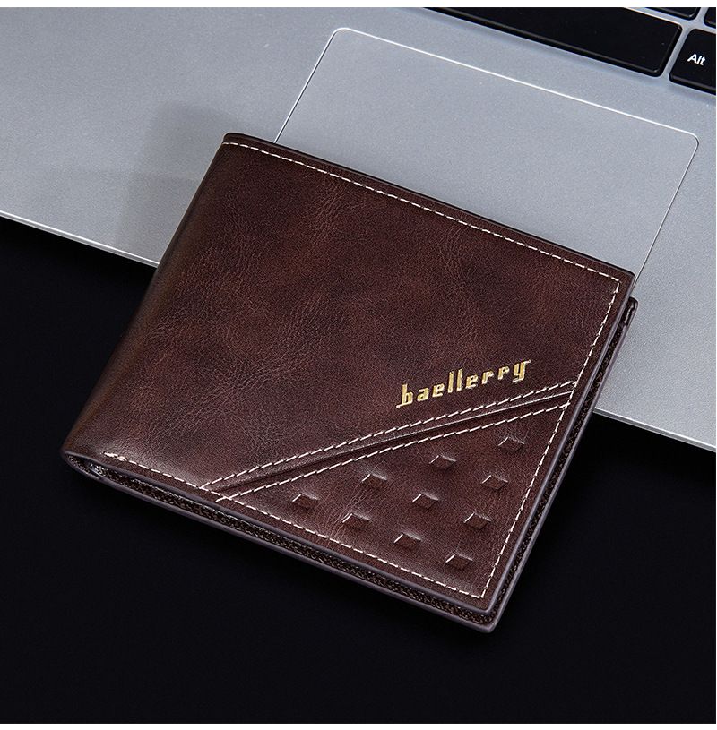 Men's Short Wallet Baellerry Retro Multi-card Open Wallet RFID Simple Wallet_voghion.com