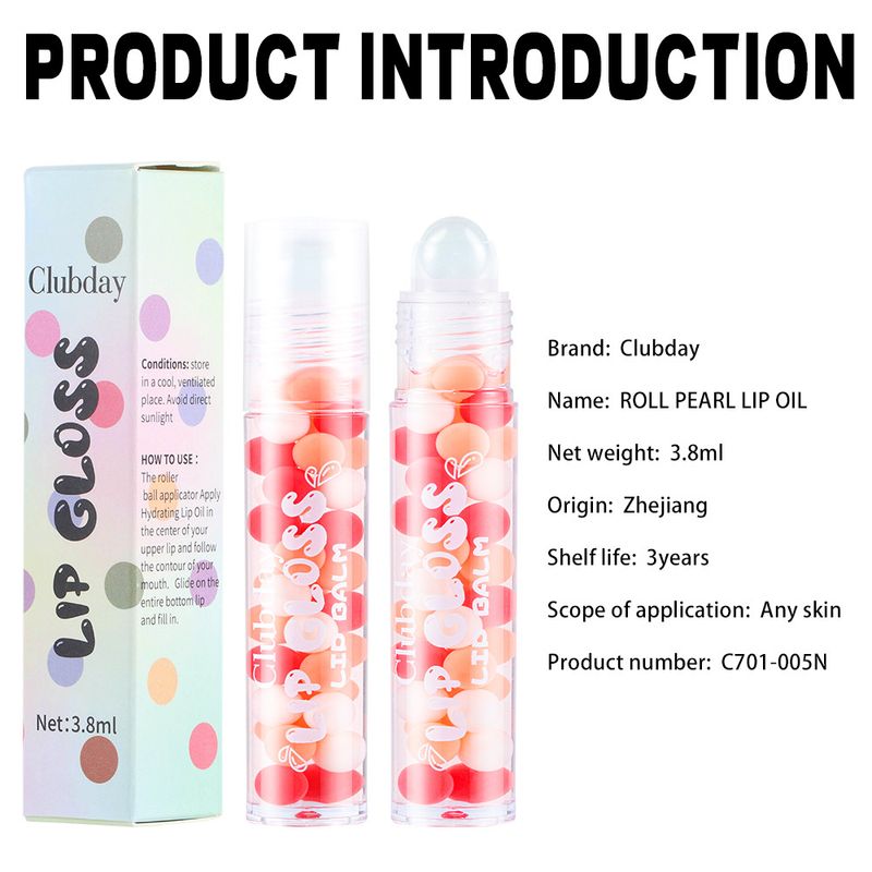 Clubday Hydrating Glossy Lip Oil With Roller Ball - Shiny Plumping Lip Gloss For Layering, Mirror Finish, Moisturizing & Non-Sticky_voghion.com