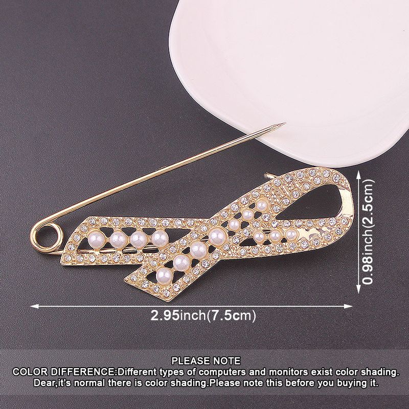Rhinestone Pearl Simple 7.5cm Large Brooch Cardigan Scarf Decoration Women's Suit Accessory_voghion.com
