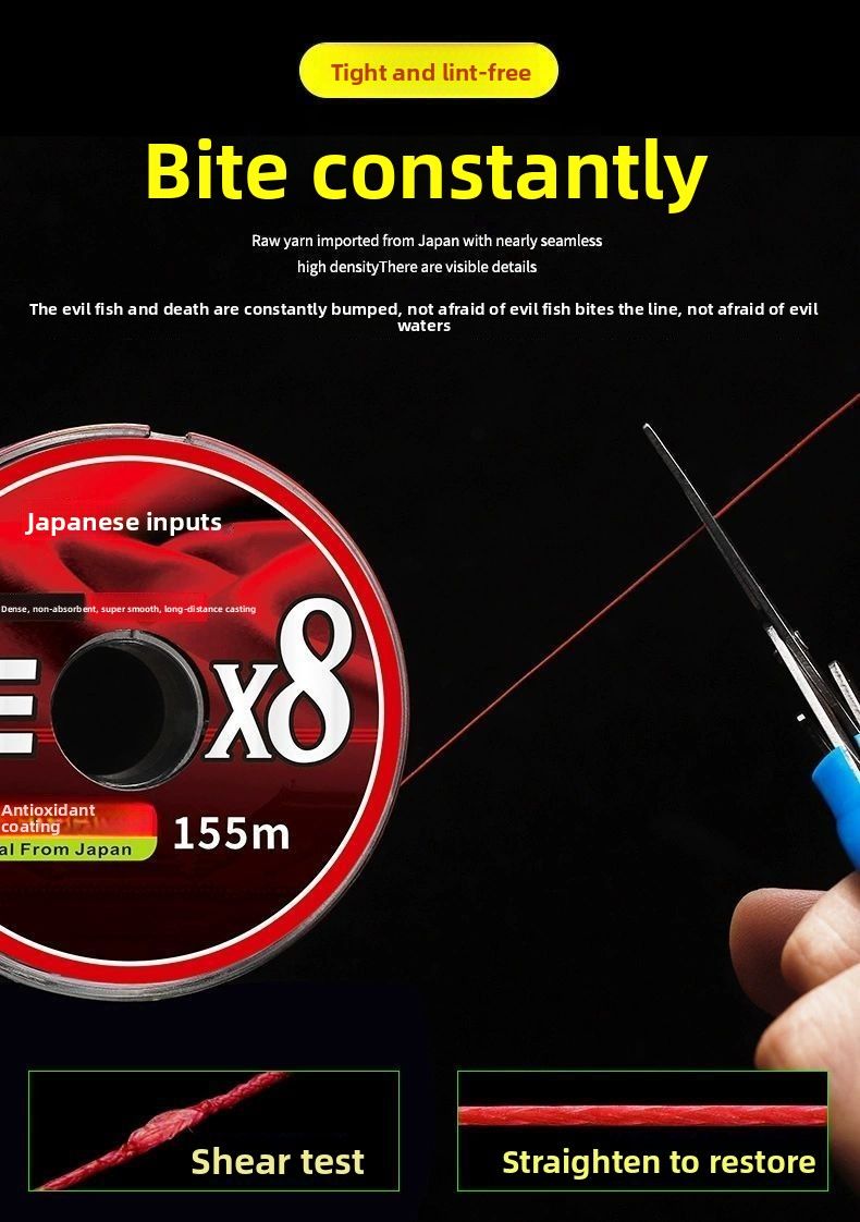 Japanese Special For Casting Super Second Generation Chinese Red 8 Braid PE Fishing Main Line_voghion.com