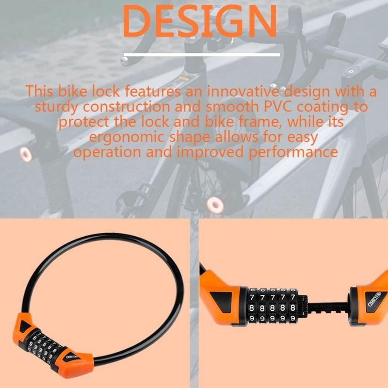 Chain With Lock Bicycle Password Lock Lock Cable Security Antitheft Combination Bicycle Bicycle 5digit 5digit Combination Reset_voghion.com