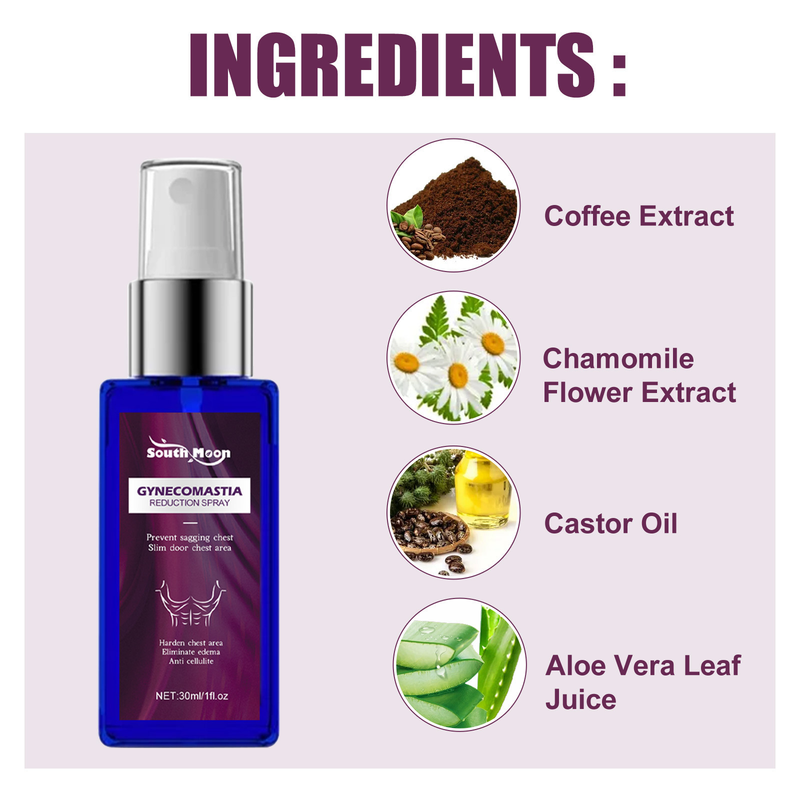 Loja de cuidados de beleza South Moon Massagem masculina para reduzir o endurecimento dos seios e músculos do peito, spray modelador_voghion.com