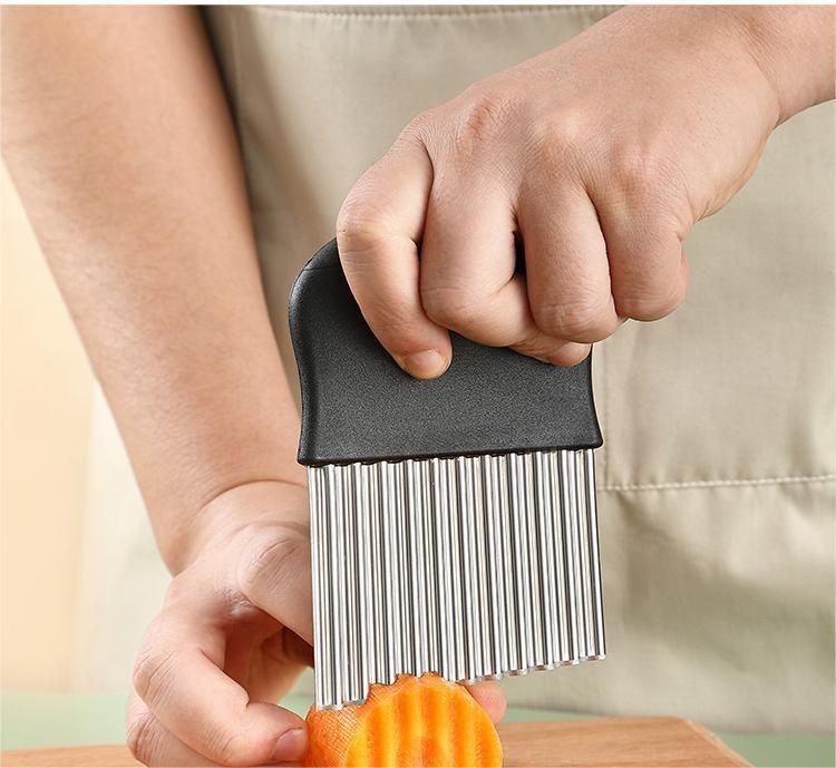 Dente di lupo coltello per patate ondulazione onda coltello da cucina per la casa verdura taglio artefatto fantasia striscia taglierina patatine fritte carciofo taglio speciale_voghion.com