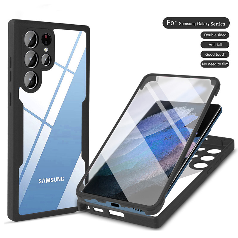 LOVECOM 360 Full Cover For Samsung Galaxy S22 Ultra S21 FE A72 A52 A32 A22 A12 A21S A71 A51 Transparent Shockproof Phone_voghion.com