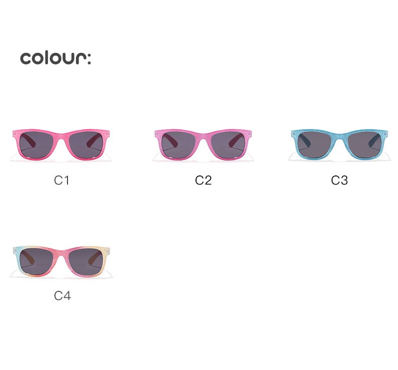 2024 nuovi fantastici occhiali da sole quadrati lucidi colorati per bambini ragazze trendy alla moda occhiali da sole carini occhiali per bambini_voghion.com