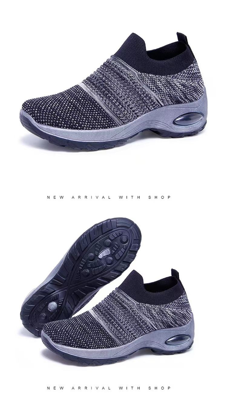 Scarpe da ginnastica con cuscino d'aria, da ballo, casual, slip-on, da donna, taglie forti_voghion.com
