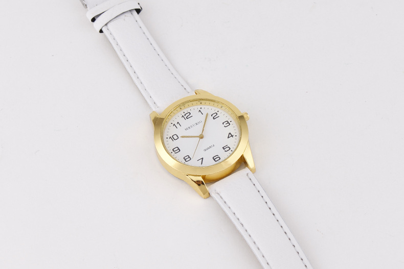 Digital color women's fashionable leather strap, quartz watch, large dial_voghion.com