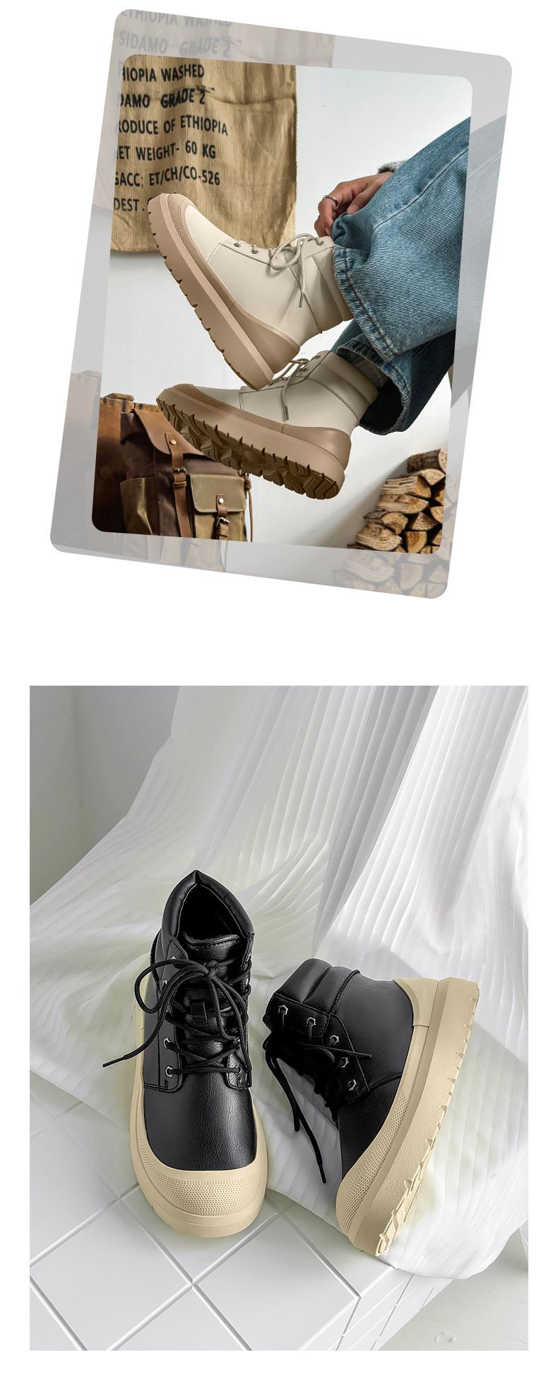 Unisex Winter Boots With Faux Fur Lining, Waterproof & Slip-Resistant, Comfortable Thick-Soled Casual Shoes For Men And Women_voghion.com