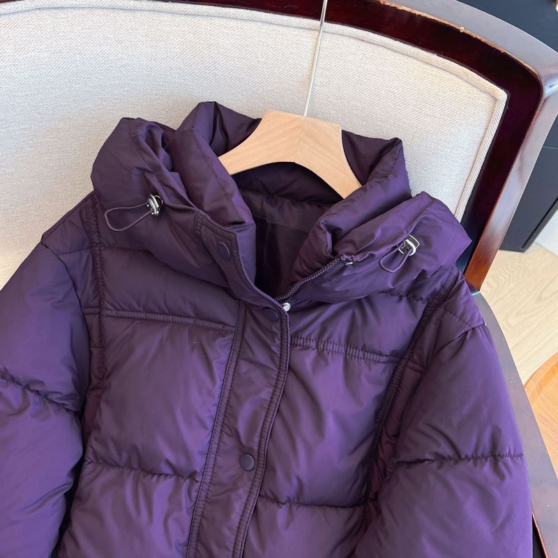 Women's Puffer Jacket Winter Oversized Hooded Short Coat Thickened Warm Polyester Cotton Coat_voghion.com