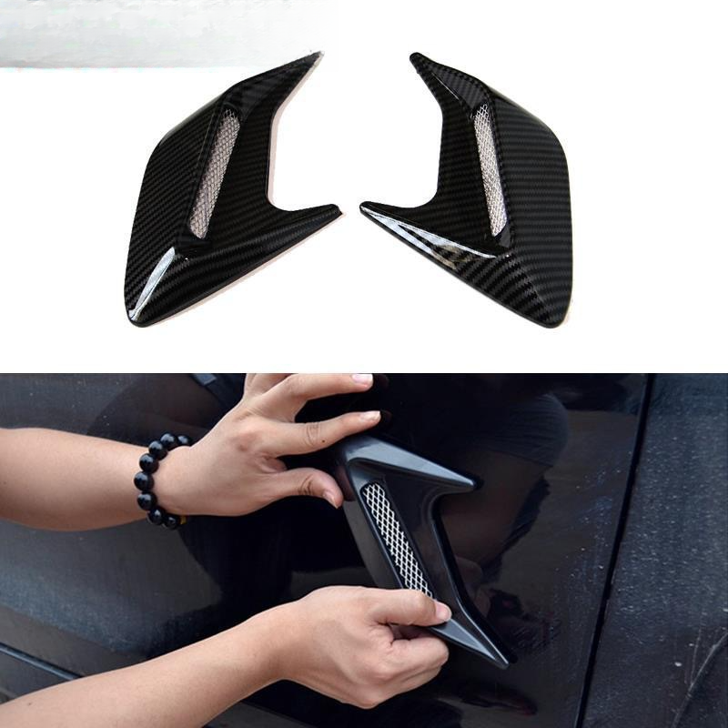 Shark Gills Lufteinlass Dekoration Motorhaube Simulation Vent Carbon Fiber Schwarz_voghion.com