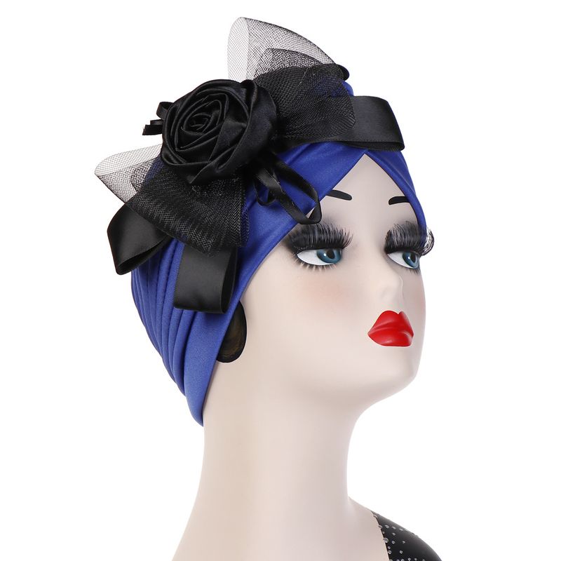 Beliebter Blumen-Indianerhut, Netzschleife, Turbanhut, einfacher dekorativer Hut_voghion.com