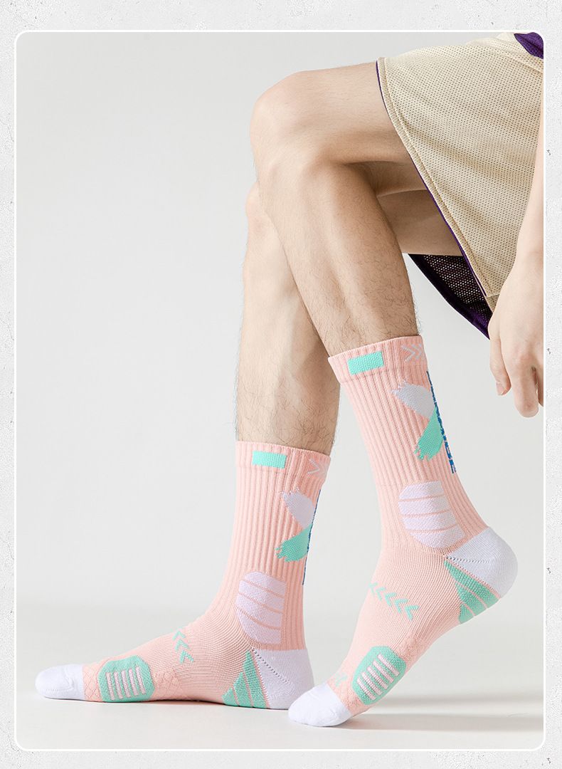 Basketball Socks Men's Medium And High Tube Autumn And Winter Towel Bottom Thickened Non-slip Socks Shock-absorbing Socks High-top Sports Running_voghion.com