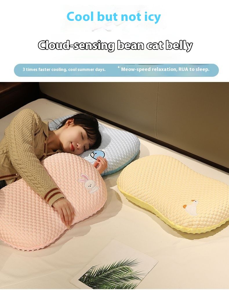 Dormitory Memory Foam Core Ultra Soft Neck Support Sleep Aid Special For Students Men And Women Cat Belly Pillow_voghion.com
