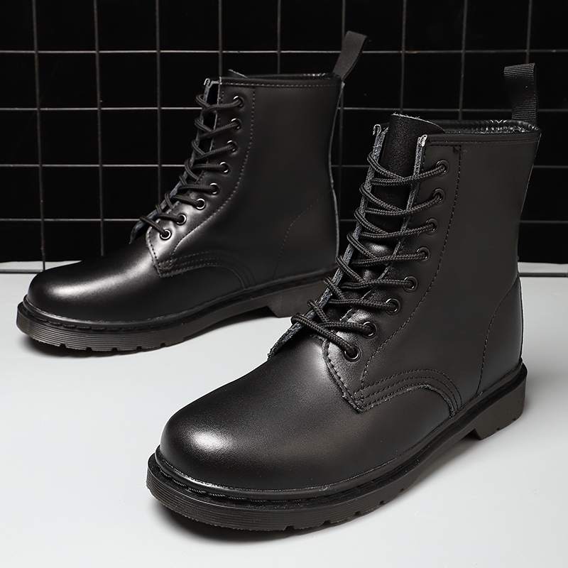 New Classic high-top leather Martin boots, casual board shoes, work clothes, boots, leather boots, fashionable and versatile for men and women_voghion.com