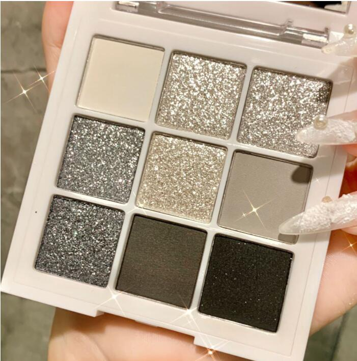Smoky 2 generatie 9 kleuren punk oogschaduwkralen Mat cementgrijs donker hoog koud make-up stereo make-upbakje_voghion.com