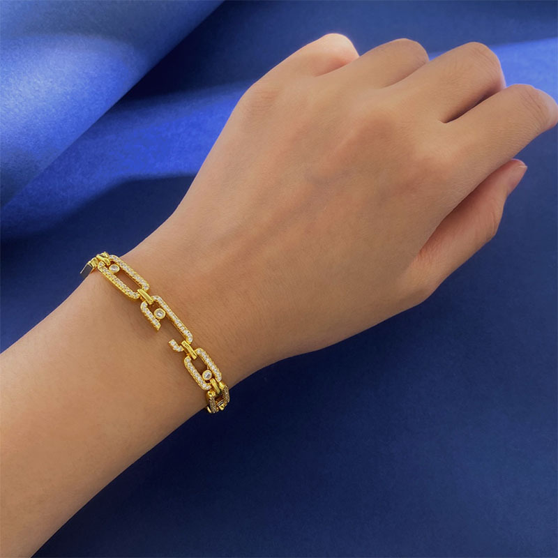Designer Women's Classic Sliding Bracelet Women's New Full Diamond Rolling Bracelet Fashion High Quality Dynamic Bracelet_voghion.com