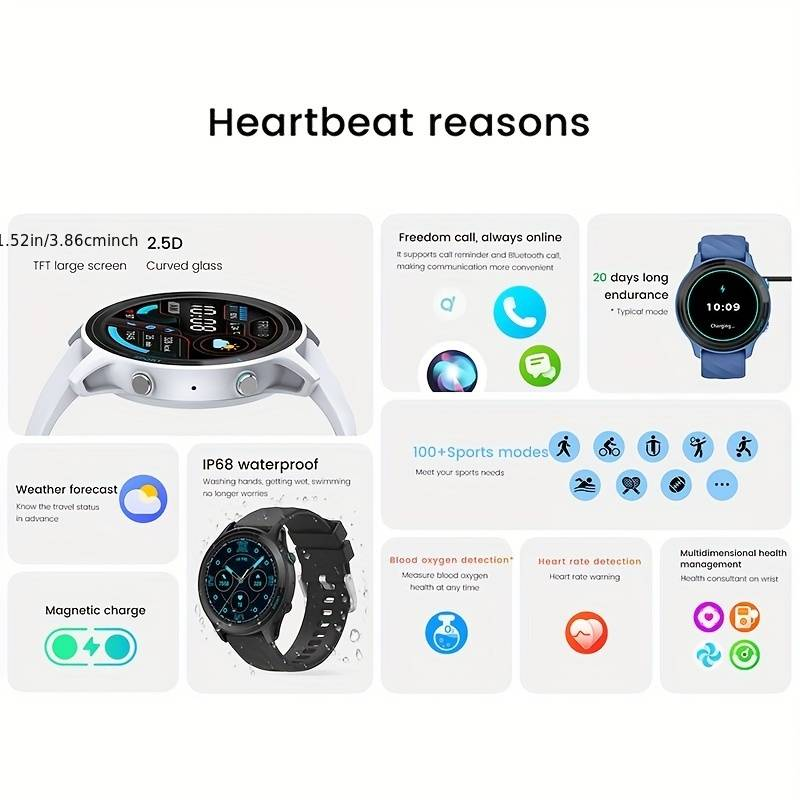 IP68 Waterproof Smart Watch (Answer/Make Call), With Fitness Tracker, Multi-functional Smart Watch, Suitable For Android And IPhone_voghion.com