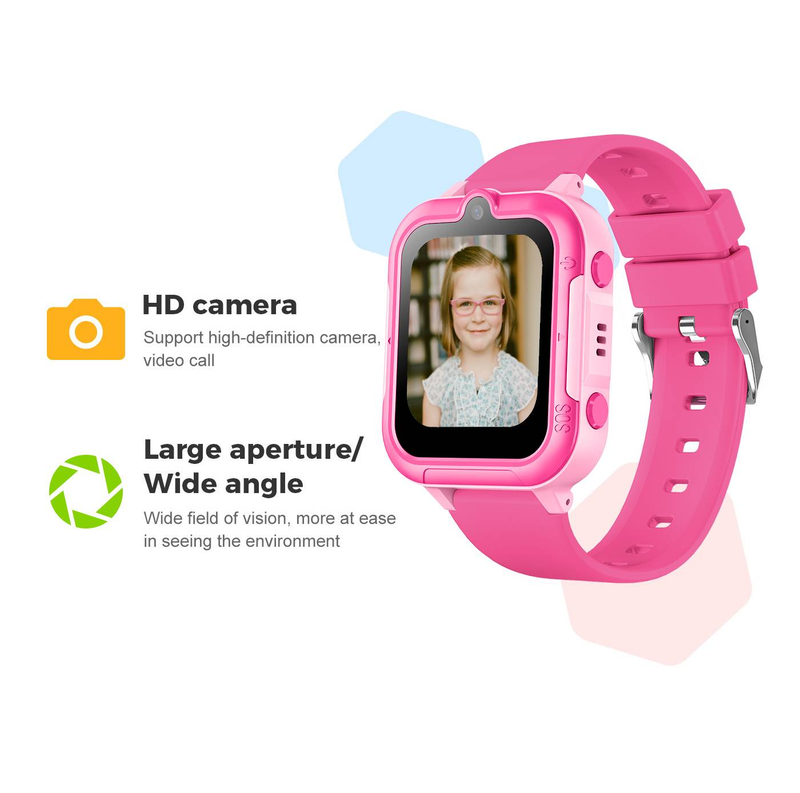 Neue 4G Kinder Smart Watch mit SIM-Karte 2024 Smart Watch GPS Wifi LBS SIM-Karte einlegen mit Kamera Videoanruf Wecker_voghion.com