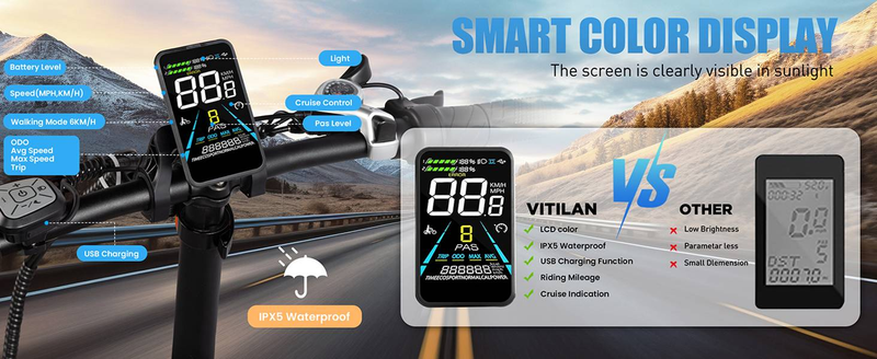 Bicicletă electrică all-terrain pliabilă Vitilan V3 2.0 cu anvelope groase, pentru adulți, 750W, 48V13AH_voghion.com