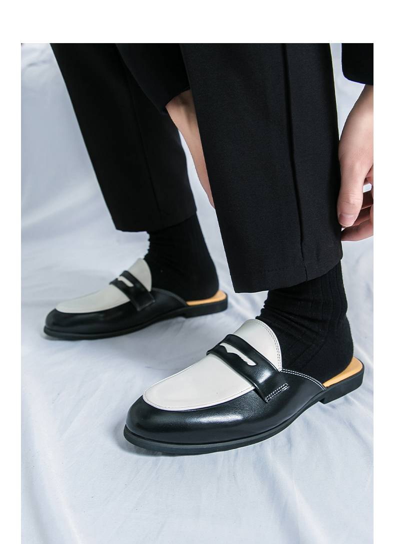 Neue Sommermode Farbblock-Halbschuhe für Herren im Freien Casual Halbschuhe Blaue und weiße Internet-Promi-Persönlichkeit Hausschuhe ohne Absatz_voghion.com