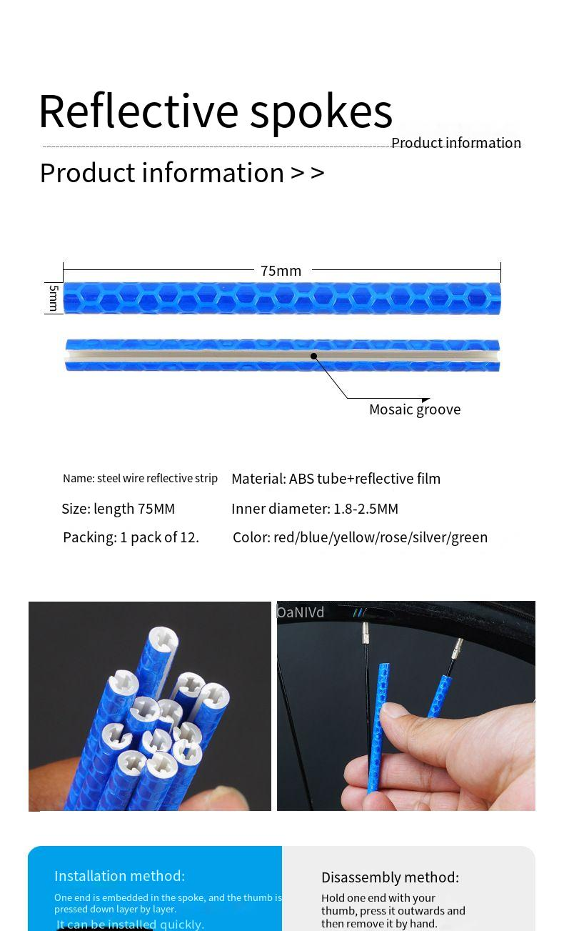 Rayons réfléchissants pour vélo, avertissement de sécurité pour la conduite de nuit, autocollants réfléchissants pour les déplacements nocturnes, bande de carte pour vélo de montagne, Hot Wheels_voghion.com