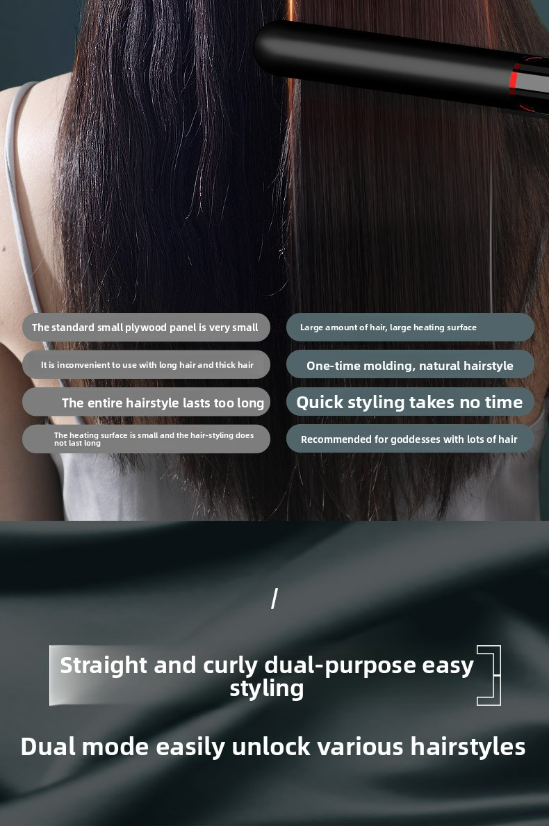 2-In-1 Hair Straightener & Curling Iron - Fast Heating Styling Tool With Ceramic Plates (Dual Voltage Adjustable Temperature Travel-Friendly)_voghion.com