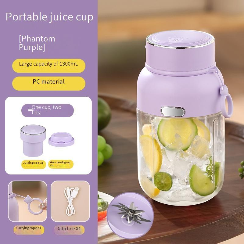 Wireless Portable Juicer Blender Cup, 800ml/1300ml Large Capacity, 18000 RPM High Speed, USB Rechargeable, 5 Blades, Food-Grade PC_voghion.com