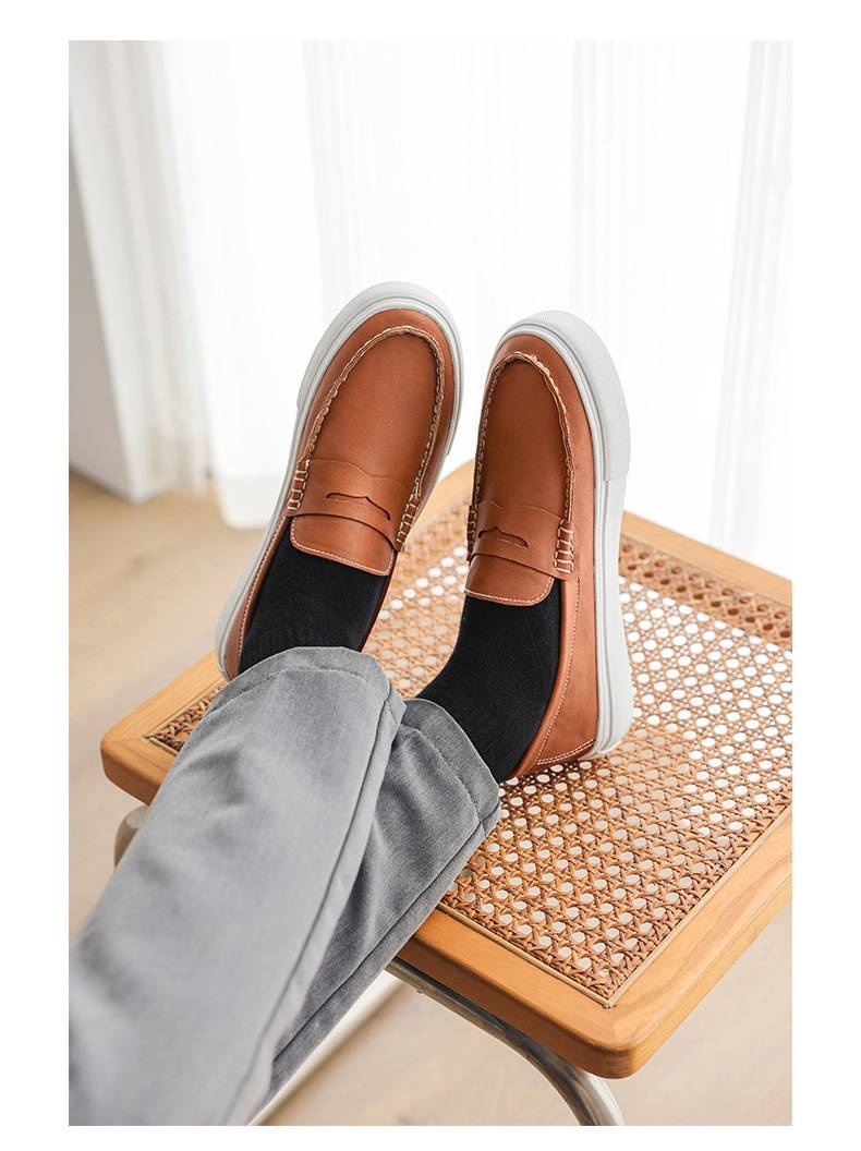 Sommer-Loafer, britische Freizeitschuhe, Herren-Lederschuhe, Bean-Schuhe, Schnürschuhe, im Internet bekannte und beliebte Herrenschuhe_voghion.com