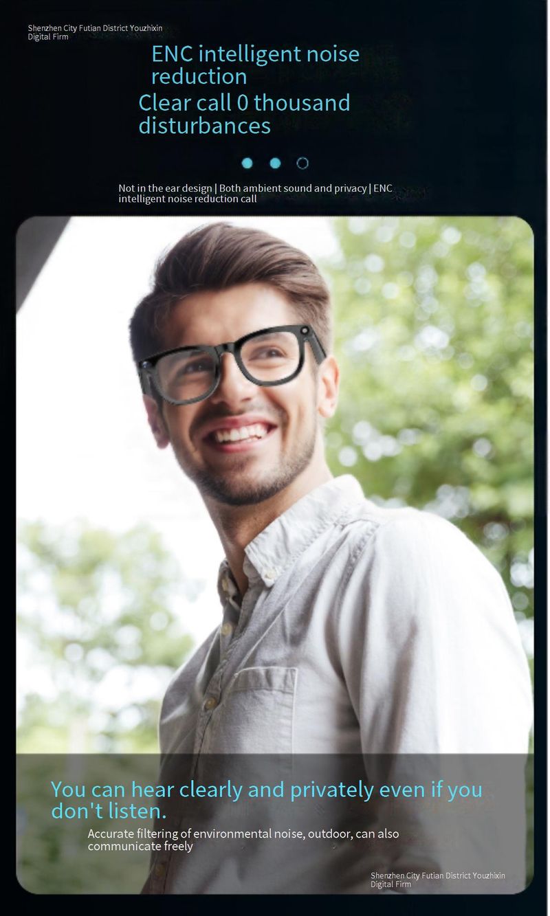 CY01 Smart Glasses With 800W Camera, AI Translation, Voice Assistant, Bluetooth, UV & Blue Light Protection_voghion.com