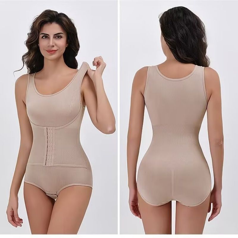 Shapewear-Einteiler für Damen in großen Größen, Shapewear-Einteiler mit Schnalle, verstärkte Kompressionshose aus Kunststoff, Dreiecks-Shapewear_voghion.com