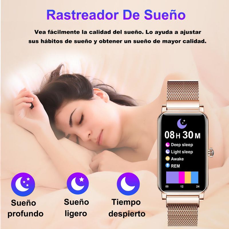 Orologi intelligenti per donne, orologio con ossigeno nel sangue, frequenza cardiaca, monitoraggio del sonno_voghion.com