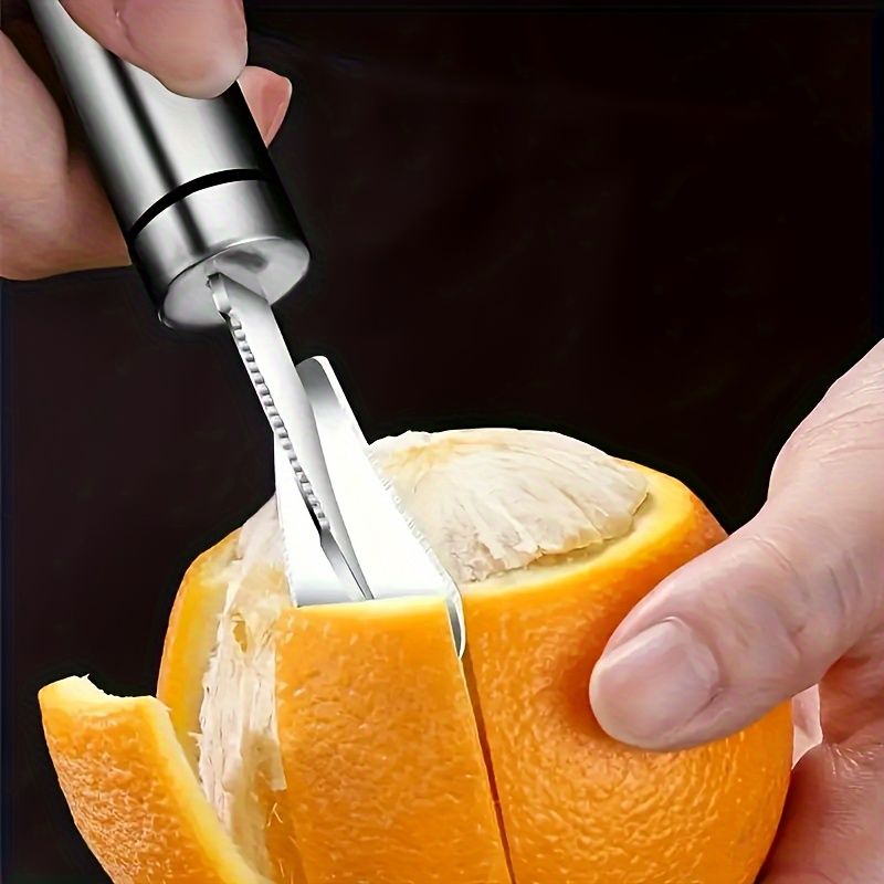 Sinaasappelschiller van roestvrij staal, citrusschiller, eenvoudige citroenschiller, creatieve snijder, sinaasappelschiller met handvat, keukengadget voor restaurants_voghion.com