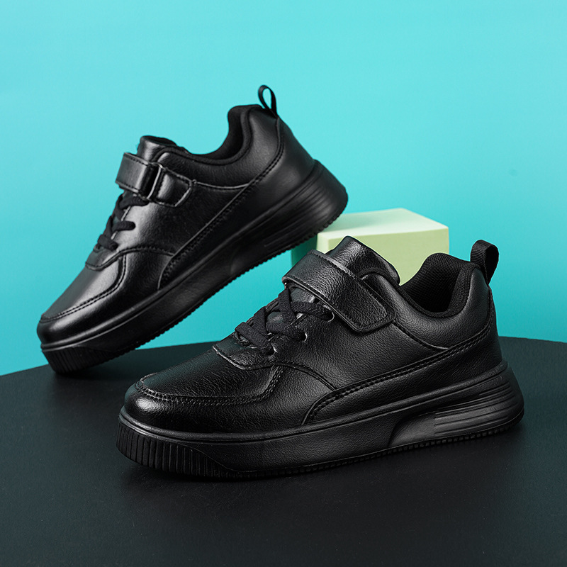 Chaussures pour enfants Chaussures de sport Chaussures pour garçons entièrement noires 10 baskets moyennes et grandes pour enfants Chaussures de course en cuir Chaussures blanches pour filles 12 ans_voghion.com