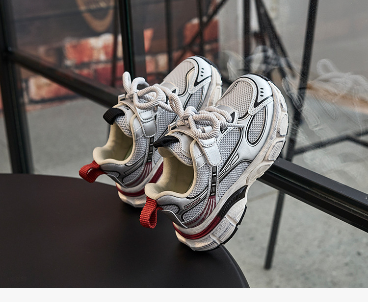 Papaschuhe für Mädchen 2024 Frühjahr Neue Kindersportschuhe Mittlere und große Kinderlaufschuhe mit weicher Sohle Atmungsaktive Jungenschuhe Trendy_voghion.com