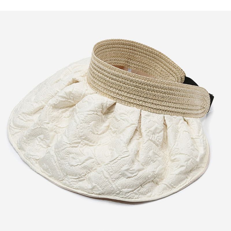 Para mulheres, chapéu de sol com aba larga e proteção UV, chapéu de palha versátil para o verão_voghion.com