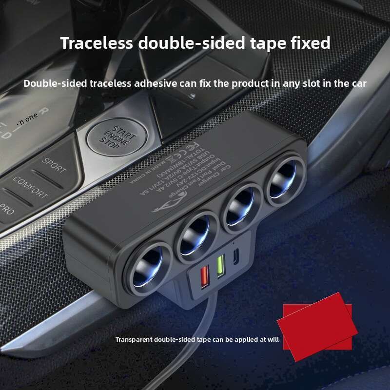 Allume-cigare universel 1 à 4, avec interface de charge rapide QC3.0 + USB + PD, 12 V/24 V, 2025_voghion.com