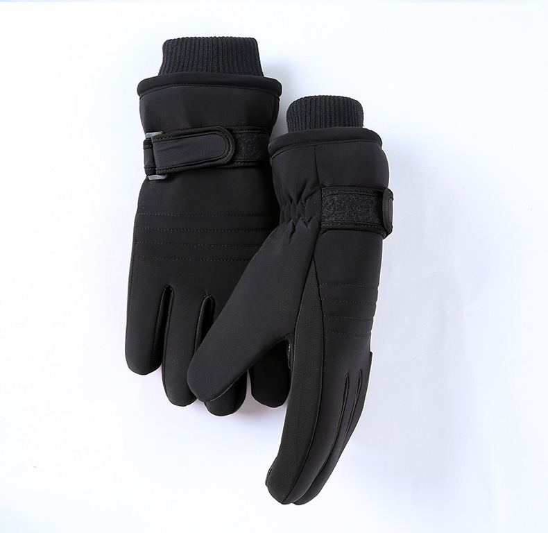 Winter-Skihandschuhe für Herren, Fleece, verdickt, Outdoor-Reiten, winddicht, kalter Touchscreen, modische Fünf-Finger-warme Handschuhe_voghion.com