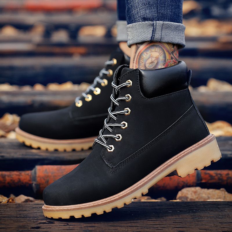 Mens Hiking Anti-skid Winter Shoes Lace Up Casual Outdoor Durable Workout Boots_voghion.com
