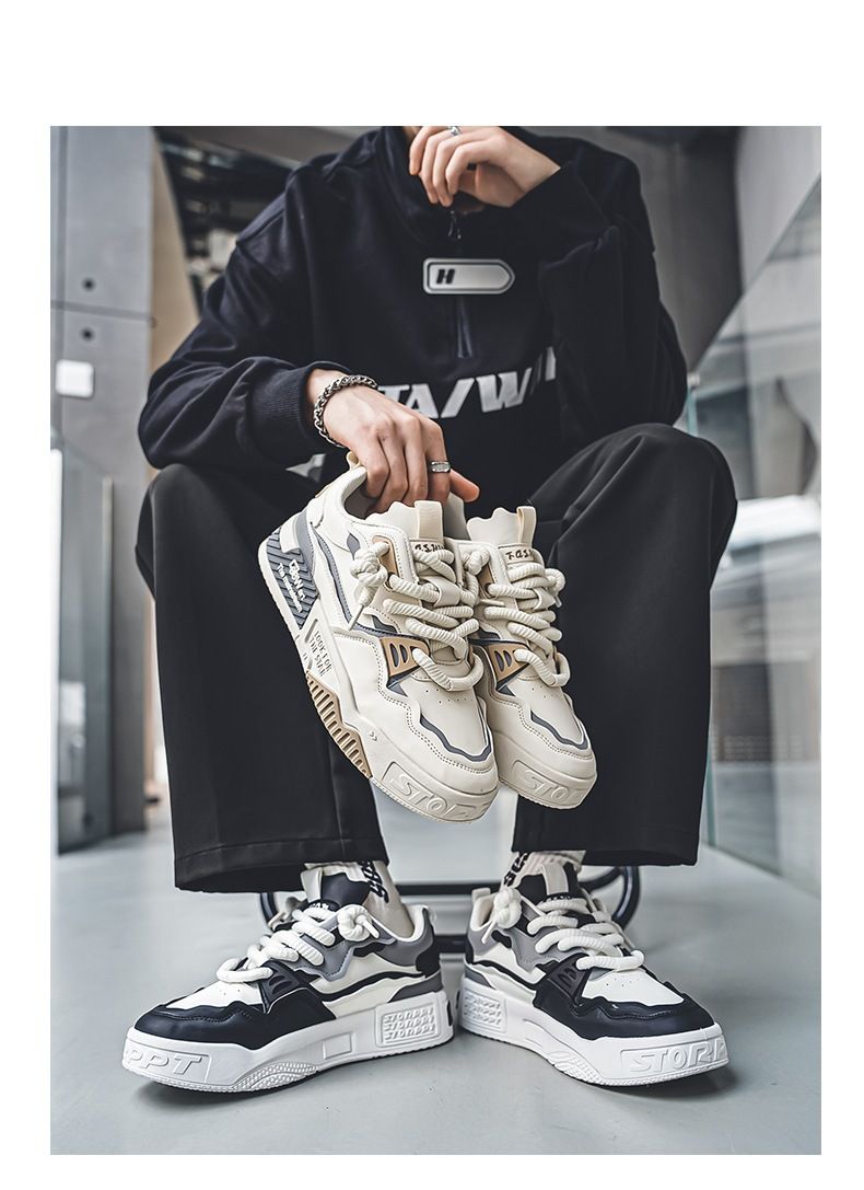 New casual flat shoes with thick soles non-slip youth sports shoes_voghion.com