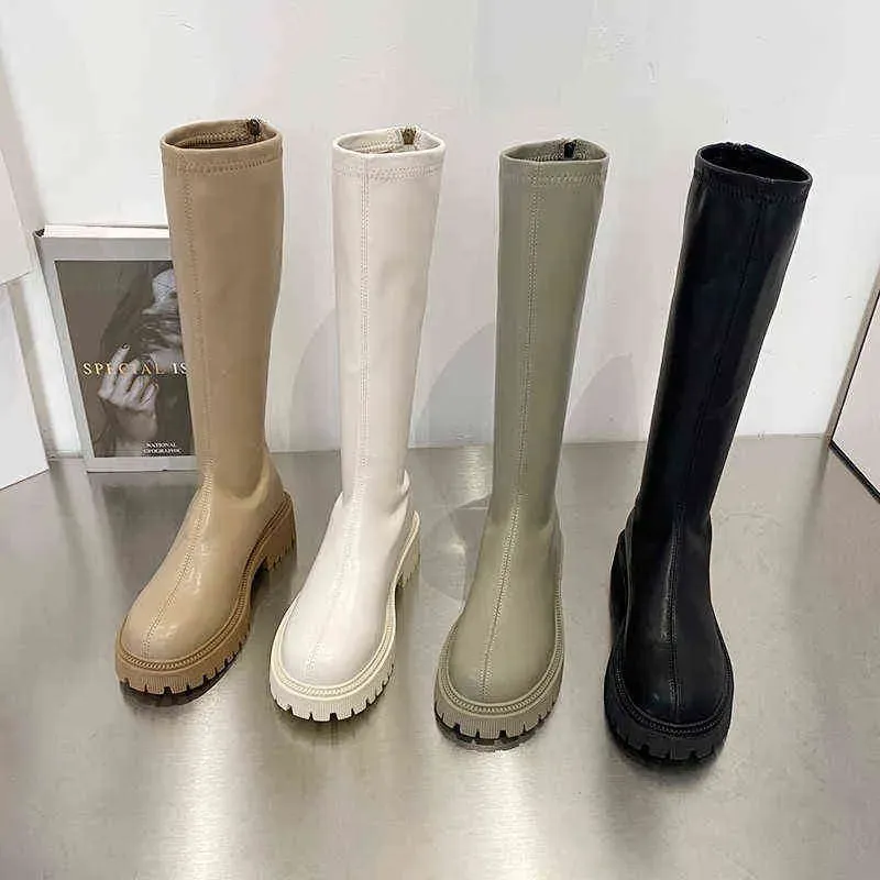 Damen Gummistiefel - Damen Winterschuhe mit niedrigen Absätzen Booties Runde Zehen Regen 2021 Mittlere Waden Herbst Damenstiefel Y1105_voghion.com