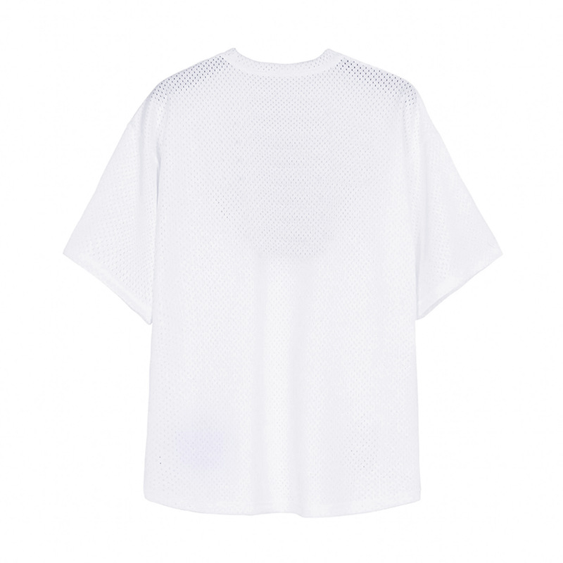 Übergroßes Herren-Kurzarm-Fitness-Muskel-T-Shirt in Übergröße mit lockerem Netzstoff_voghion.com