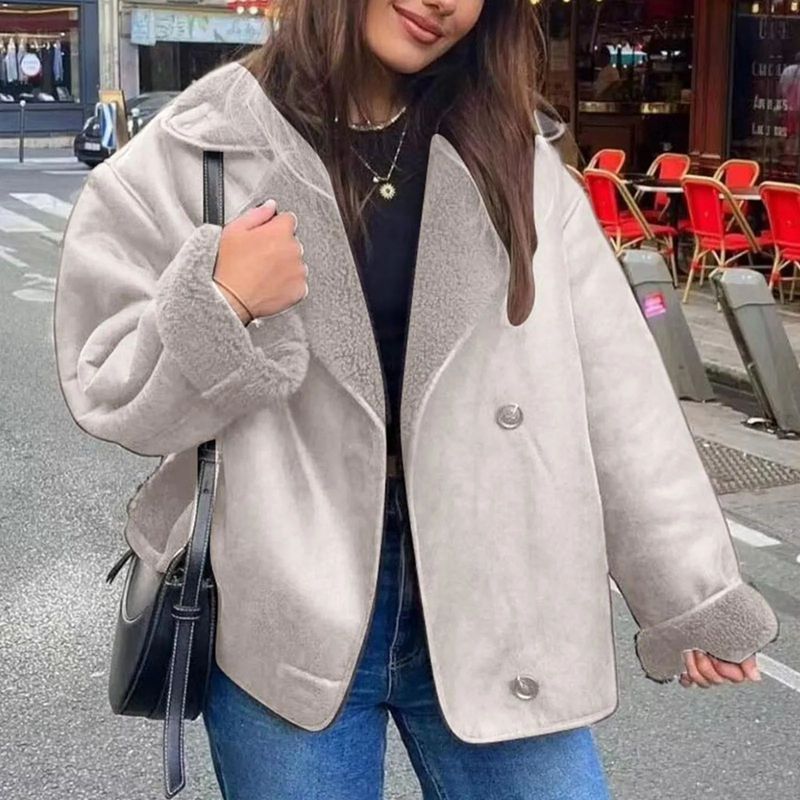 Cappotto caldo e imbottito in cotone con fodera in pelliccia, nuovo modello autunno-inverno da donna_voghion.com