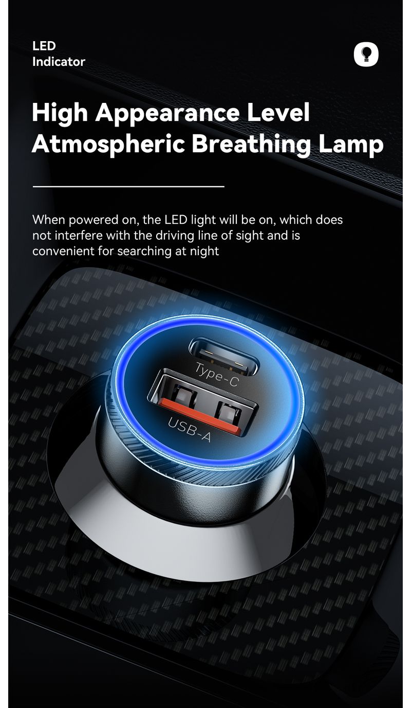 Essager 54W 5A Fast Charging Type C Chhug Chhug Tsu Tsu PD 3.0 SCP USB Car For Xiaomi Samsung Iphone Charger_voghion.com