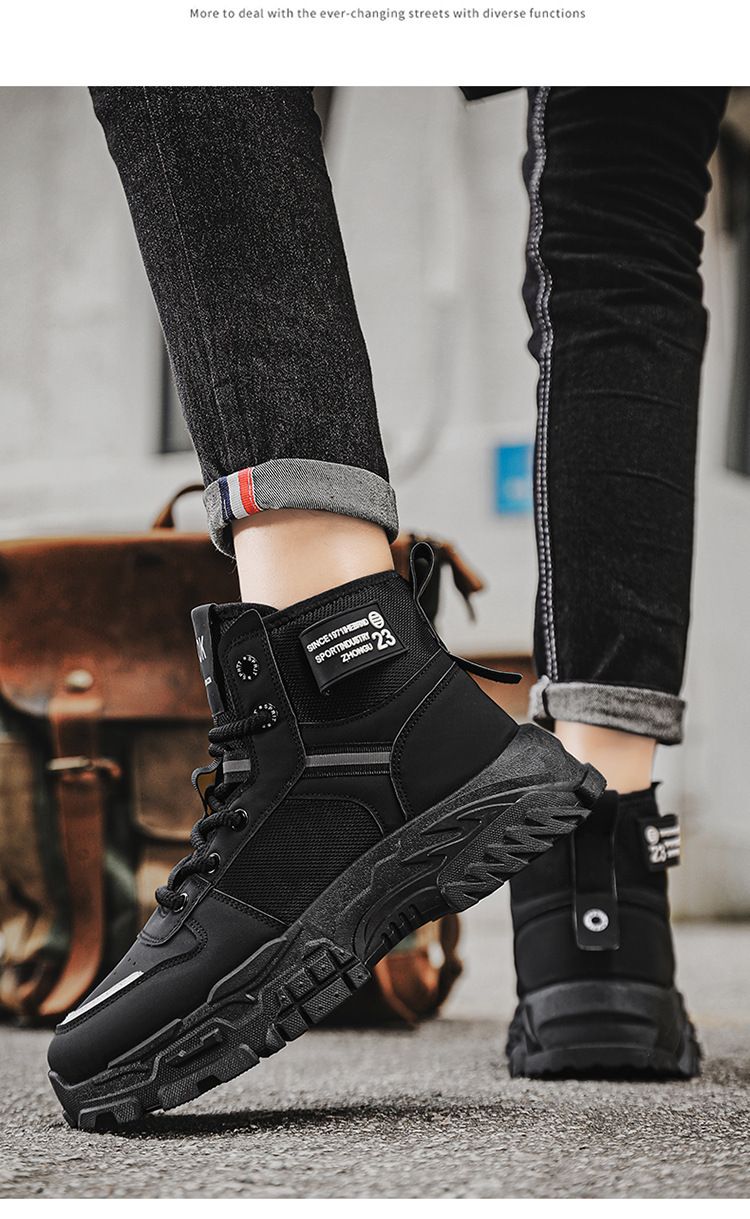 Martin Boots Men's Shoes Retro Tooling Shoes Men's Non-slip Platform Sports Short Boots_voghion.com